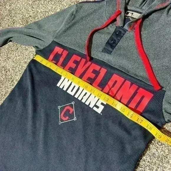 Cleveland Indians Thermal Hoodie Genuine MLB True Fans Series size S-note - Picture 6 of 10